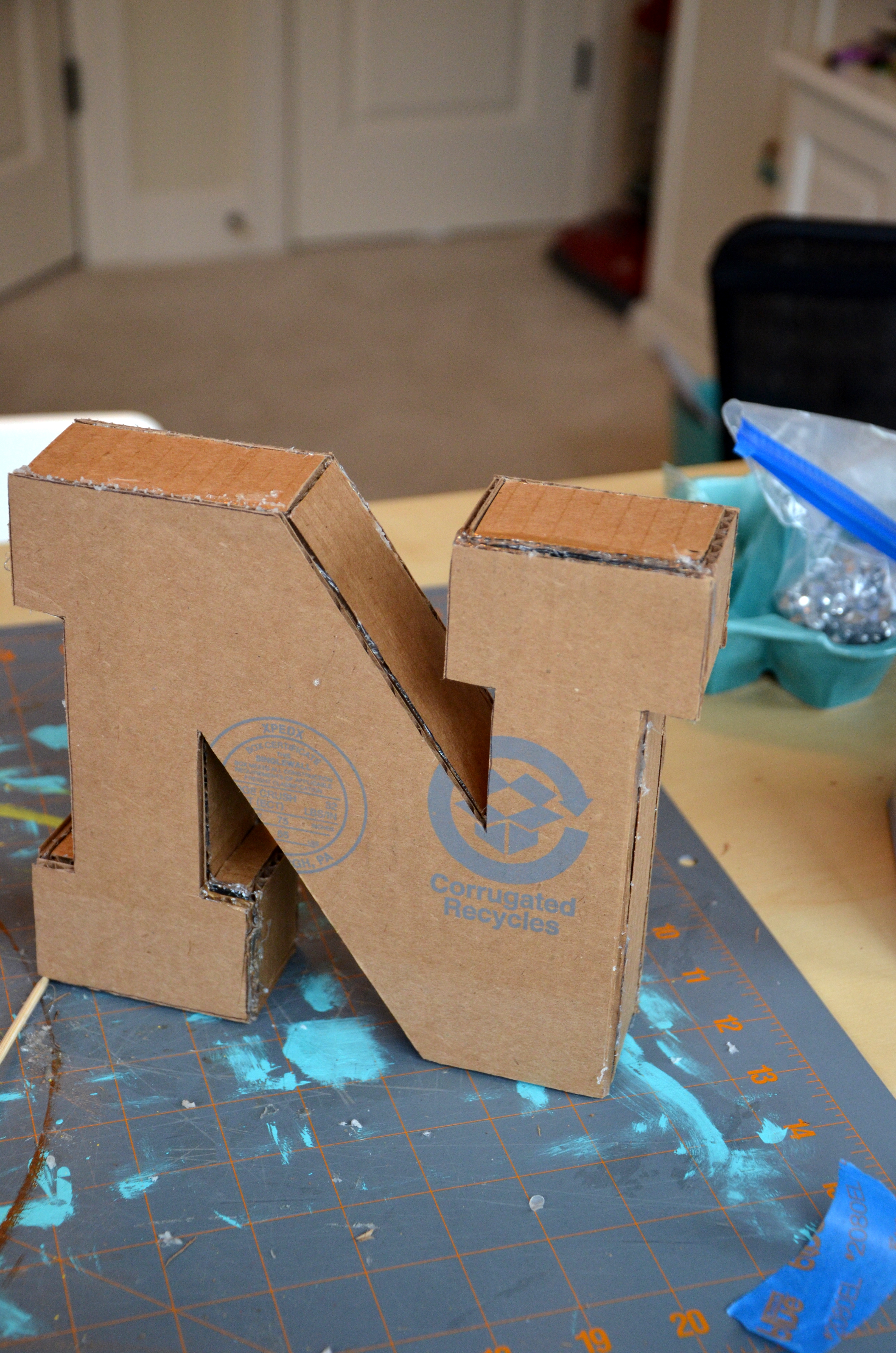 We Know How to Do It on X: giant cardboard letters in progress - to be  used as home decor -   / X